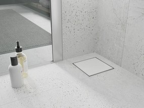 Mexen Flat-Q M13 štvorcová podlahová vpust 12 x 12 cm, biela - 1210012