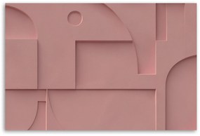 Gario Obraz na plátne Ružová reliéfna geometria Rozmery: 100 x 70 cm