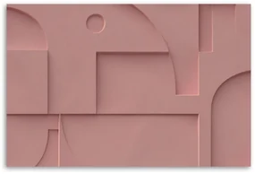 Gario Obraz na plátne Ružová reliéfna geometria Rozmery: 120 x 80 cm