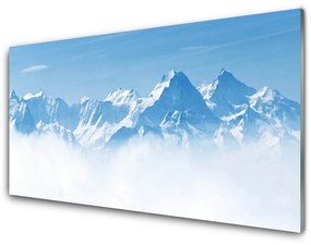 Skleneny obraz Hory hmla príroda 125x50 cm