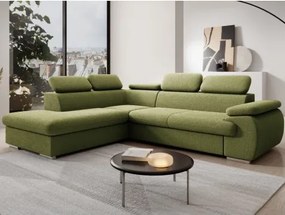 Rohová sedačka Viera, salátově zelená látka, levý roh%