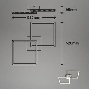 Briloner 3751-019 - LED Stmievateľné stropné svietidlo FRAME LED/20W/230V chróm