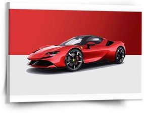 Sablio Obraz Ferrari na červeno-bielej - 150x110 cm