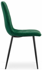 Set 4 kresiel TURIN - tmavozelený zamat