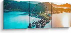 Obraz - Bora Bora (s hodinami) (90x30 cm)