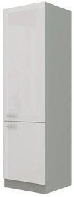 Potravinová kuchynská skrinka na chladničku Brunea 60 LO-210 2F (sivá + lesk biely). Vlastná spoľahlivá doprava až k Vám domov. 1024995