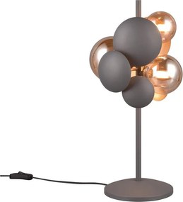 Stolová lampa so skleneným tienidlom v sivo-zlatej farbe (výška 50 cm) Bubble – Trio Select