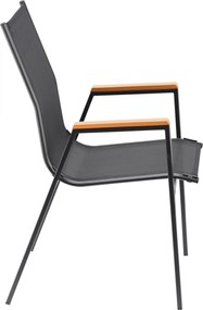 Garden Line POLYWOOD OCELOVÁ ZÁHRADNÁ STOLIČKA 61 x 56 x 90 CM ČIERNA