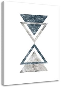 Obraz na plátně Abstraktní mramorové trojúhelníky modré - 60x90 cm