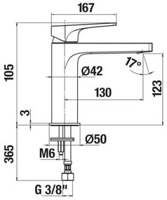 JIKA H3111X10041101 - Umývadlová batéria CUBITO 10,5 cm lesklý chróm