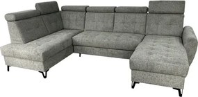 Sedacia súprava Lavante U XXL, ľavá, sivá (country 17)