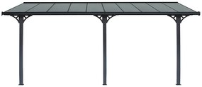 Pergola 618 x 305 cm (čierná+transparentní polykarbonát)