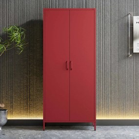 Šatníková skriňa FLAVIO, 800 x 1850 x 450 mm, Modern: červený farba