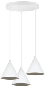 Závesné svietidlo Soho, 3x biele kovové tienidlo, (fi 14cm), o