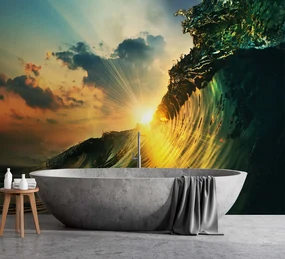 Gario Fototapeta Západ slnka za vlnami Materiál: Vliesová, Rozmery: 400 x 280 cm