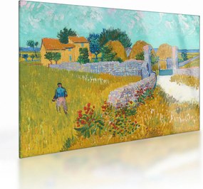Sklenený obraz - Vincent van Gogh, Farmhouse in Provence, reprodukcia (70x50 cm)