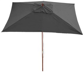 Slnečník Florida 2x3m - polyester/drevo - antracit