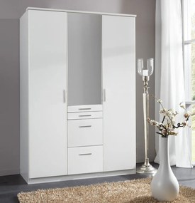 Šatníková skriňa Aachen, 135 cm, biela