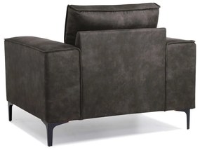 Čiernosivé kreslo z imitácie kože Copenhagen - Scandic