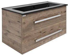 Kúpeľňová skrinka s umývadlom SAT Cube Way 100x53x46 cm dub wellington mat CUBE461002DWMODC, 1 ks