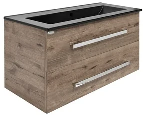 Kúpeľňová skrinka s umývadlom SAT Cube Way 100x53x46 cm dub wellington mat CUBE461002DWMODC
