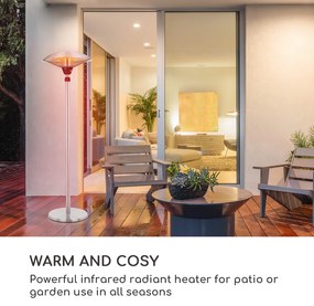 Blumfeldt Heat Guard, infračervený sálavý ohrievač, 2100 W, IP44, výškovo nastaviteľný, IR ComfortHeat
