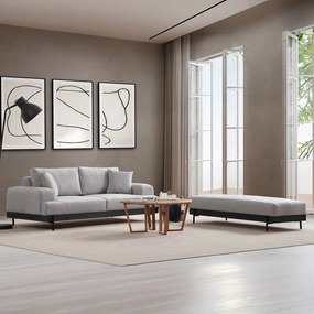 Stolička Eti Black Pouffe Grey
