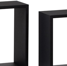 Súprava nástenných poličiek P-008, matná čierna, 3 ks