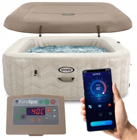 INTEX Pure Spa Chevron Deluxe Vírivka so systémom slanej vody 28472NP
