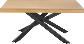 Vintino Rozkladací jedálenský stôl ALONZO 160–240 cm – dub prírodný / čierna oceľ