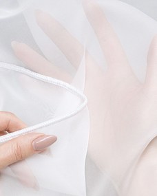 Záclona so systémom FLEX (dvojité spony flex) farba produktu biela látka polopriehľadný, lesklá