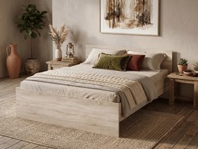 Posteľ ELISA 160 x 200 cm, dub sonoma Rošt: S latkovým roštom, Matrac: Bez matraca