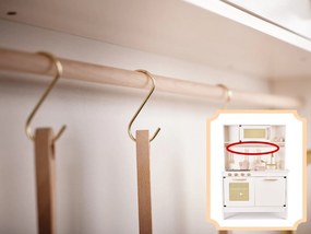 KIK Detská drevená kuchynka v retro štýle s príslušenstvom, 100 cm