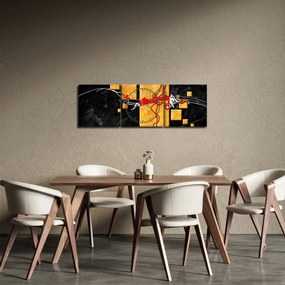 Abstraktný obraz - Tanečnice (s hodinami) (90x30 cm)