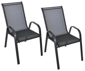 Záhradné kreslá TAVERNO set 2 ks, čierne