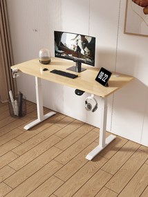 Herný stôl BR01 svetlohnedý s bielym rámom 140 cm