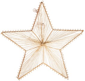 Kovová závesná svietiaca hviezda Golden Glow, 30 x 29 cm, 10 LED