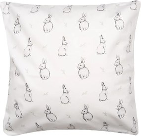 Béžová obliečka na vankúš s králikmi Bunny Buddies - 45*45 cm