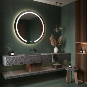 Rea Zrkadlo Modern ⌀90 cm s vyhrievaním a regulovateľným LED osvetlením HOM-00907