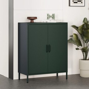 Skrinka do obývačky s policami VITO, 800 x 1015 x 400 mm, Modern: fľaškovo zelená farba