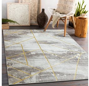 Dywany Łuszczów Kusový koberec Core 1818 Geometric ivory/gold - 160x220 cm