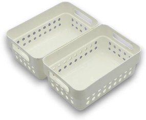 Sada 2 košíkov na organizáciu, organizéry do zásuvky KOLE 12 x 7,5 cm - biely