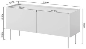 TV stolík Desin 120 cm - kašmírová / dub nagano