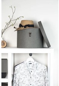 Sivé kartónové úložné boxy v súprave 2 ks s vekom ø 37,5x25,5 cm Rut Canvas Paper Laminate – Bigso