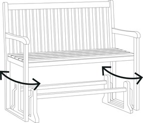 Hojdacia záhradná lavička, cca 150 cm