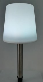 Záhradná lampa LED so solárnym pohonom biela/chróm matná 41cm 4000K RUMBA GOLDLUX (Polux)