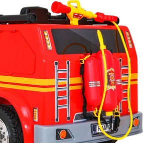 Ramiz Detské hasičské auto na batérie + Vodné delo + Megafón + Hasičský kohút + Pilot