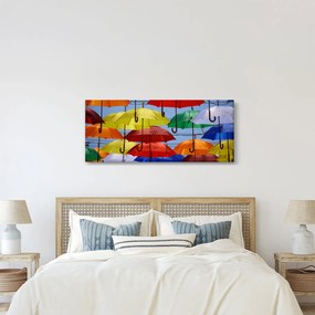 Obraz farebných dáždnikov (120x50 cm)