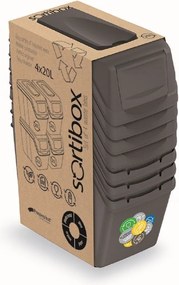 PROSPERPLAST Sada odpadkových košov SORTIBOX, 4x20l