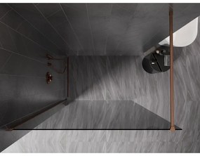 Mexen, Mexen Kioto-X sprchová stena 150 x 200 cm, grafit 10 mm, brúsená meď - 800-150-101-65-40-X
